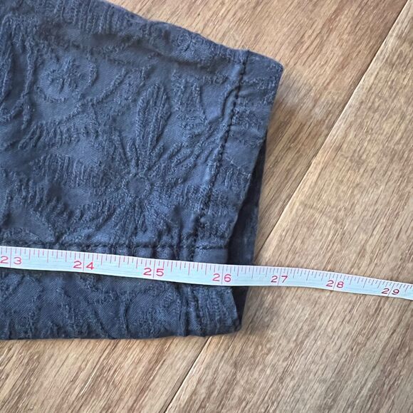 Pilcro Anthropologie Jeans Size 27 High-Rise Skinny Dark Gray Floral Textured - Picture 10 of 10